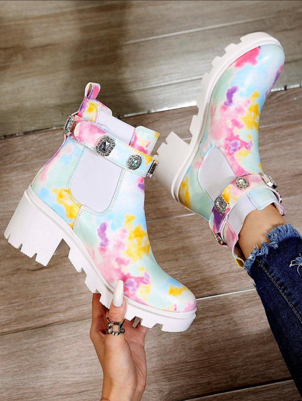 Sassy Rainbow booties